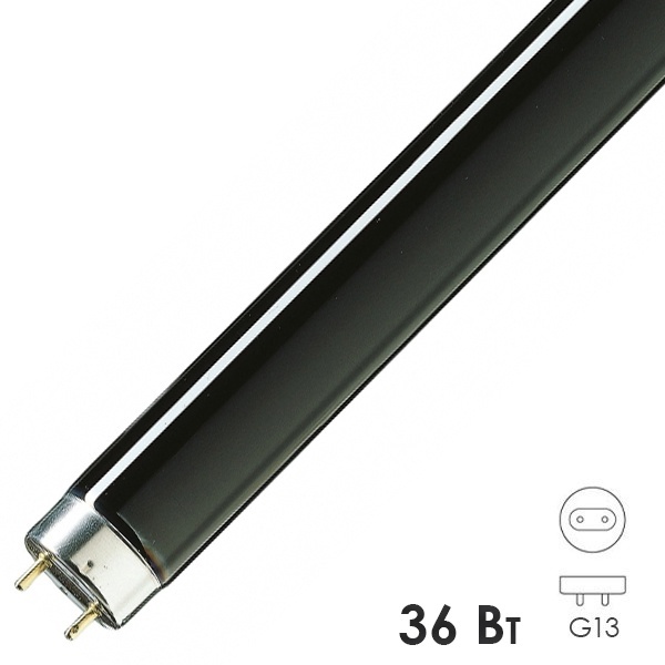Лампа ультрафиолетовая T8 36W BLB G13 365nm 1200mm черное стекло LightBest