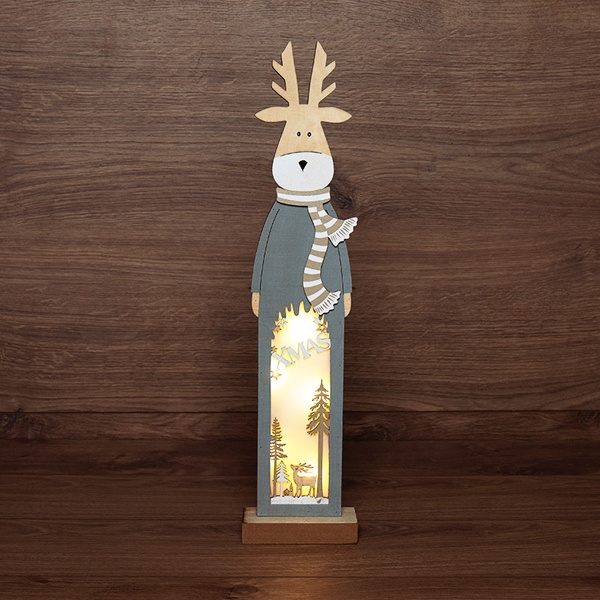 Деревянная фигурка с подсветкой Рождественский олень 11х5х47 см NEON-NIGHT