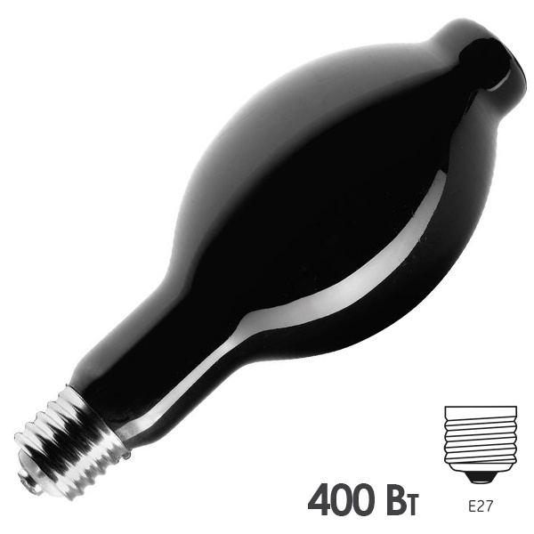 Лампа ультрафиолетовая ДРЛ 400W BLB E40 черное стекло OMNILUX