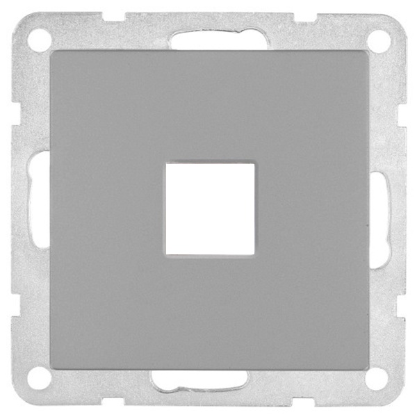 Накладка для розетки телефонной, компьютерной RJ Экопласт LK80, серебристый металлик