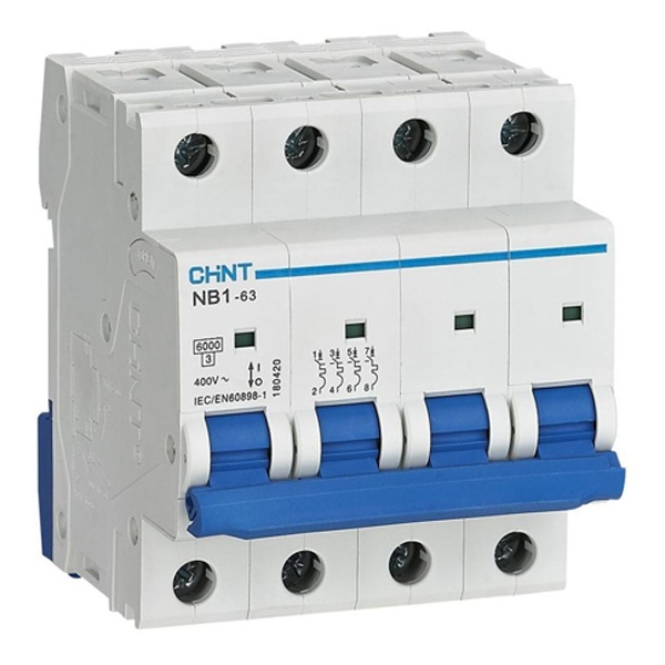 Автоматический выключатель NB1-63 4P 6А 6kA х-ка C (DB) (R) CHINT (автомат электрический)