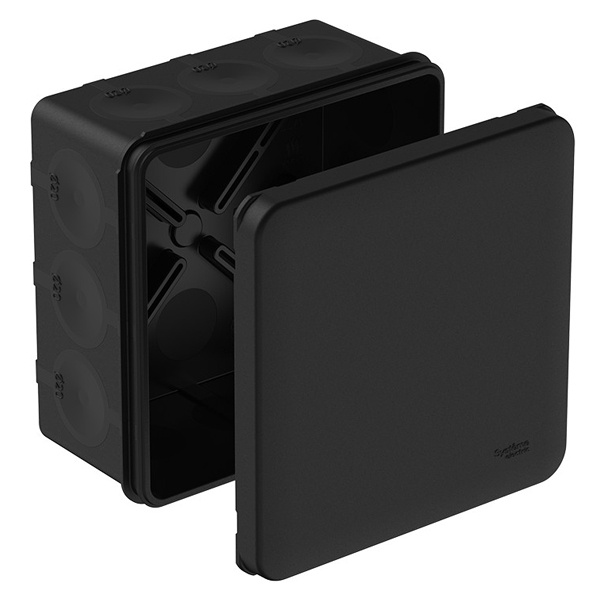 Коробка распределительная 70х70х42 мм 8 вводов d25 мм черная MultiBox IP66 Systeme Electric