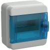 Щит накладной пластиковый КМПн-6 TEKFOR 6м белый синяя прозрачная дверь IP65 IEK (01-03-084)