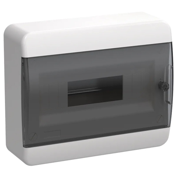 Щит накладной пластиковый ЩРН-П-12 TEKFOR 12м белый черная прозрачная дверь IP41 IEK (01-01-021)