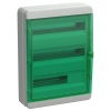 Щит накладной пластиковый КМПн-54 TEKFOR 54м белый зеленая прозрачная дверь IP65 IEK (01-03-062)