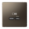 Зарядка USB ArtGallery тип-C 65Вт QC PD мокко Systeme Electric
