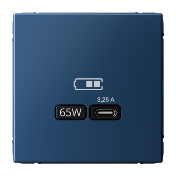 Зарядка USB ArtGallery тип-C 65Вт QC PD аквамарин Systeme Electric