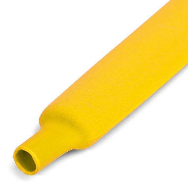 Цветная трубка термоусадочная ТУТ (HF)-8/4 мм желтая с коэффициентом усадки 2:1 КВТ