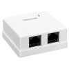 Розетка настенная на два разъема TERACOM RJ45 cat.5E неэкранированная Dual IDC белая EKF