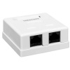 Розетка настенная на два разъема TERACOM RJ45 cat.6 неэкранированная Dual IDC белая EKF