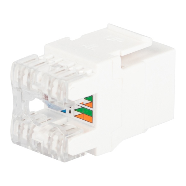 Коннектор 18-8002-01 RJ45 CAT6 UTP Keystone для установки в люк IP66 белый ЭРА