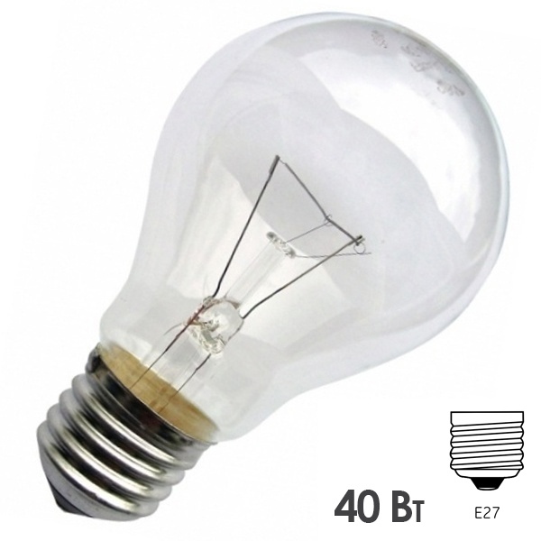 Лампа накаливания 40W 36V E27 550lm прозрачная (МО 36-40-1) d50x93mm Foton