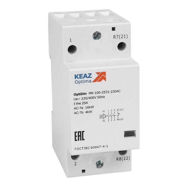 Контактор модульный КЭАЗ OptiDin MK-100-4020-230AC 40А 2НО 230В АС