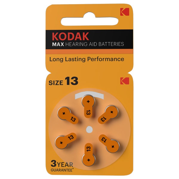 Батарейка ZA13 [KZA13-6] MAX Hearing Aid для слуховых аппаратов Kodak (упаковка 6 шт)