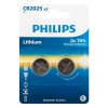 Батарейка CR2025 литиевая CR2025P2/51 Philips (упаковка 2 шт)