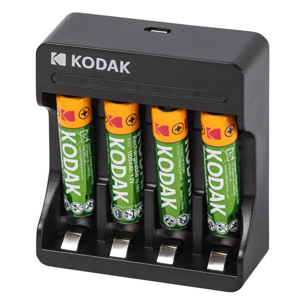 Зарядное устройство для аккумуляторов USB Overnight charger with 4 x 1100 mAh [K4AA/AAA] Kodak