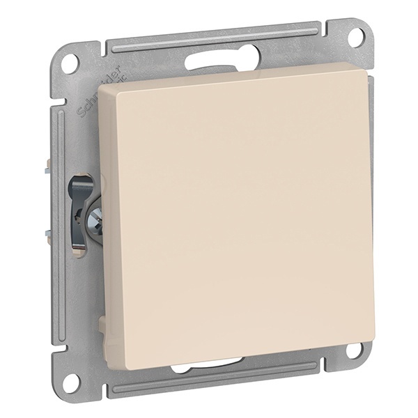 Одноклавишный выключатель SE AtlasDesign 10A механизм быстрозажимные клеммы, бежевый [уп 20 шт]