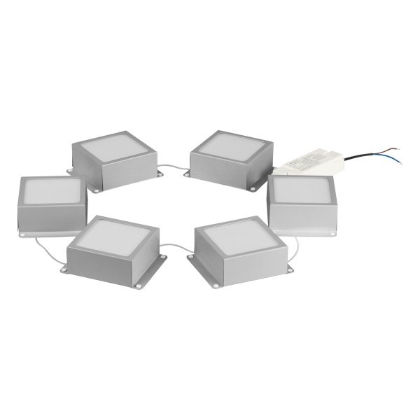 Светильник светодиодный ЭРА SPO-646-3-4K-S6 36W 4000K 3420Lm серый грильято 89x89 комплект 6 кубиков