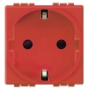 Розетка 2К+З модуля со шторками винтовые клеммы LivingLight Красный