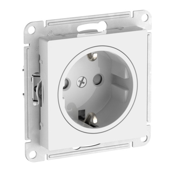 Розетка SE AtlasDesign 2Р+Е шторки 16А с возможностью установки изображения быстрозажимные Art