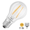Лампа светодиодная филаментная Ledvance CLA 11W/827 (100W) 2700K 220V E27 DIM прозрачная теплый свет