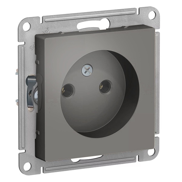 Розетка без заземления SE AtlasDesign 16А быстрозажимные клеммы, сталь [уп 5 шт]