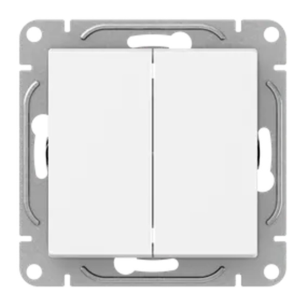 Механизм переключателя 2-клавишного EKF 10А Эпика белый