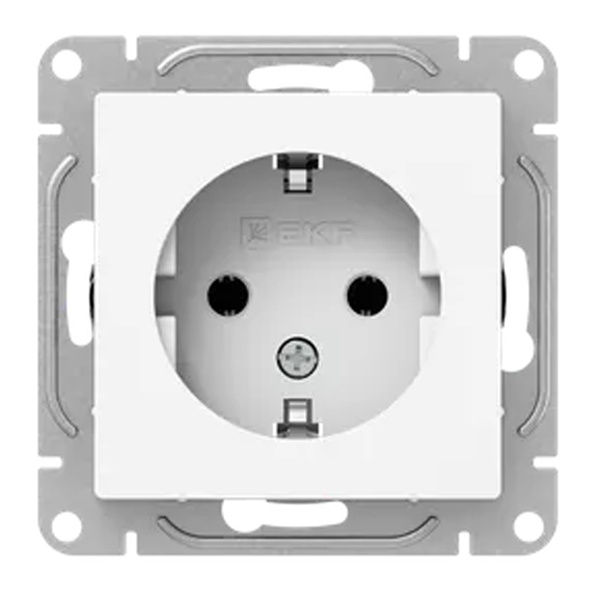 Механизм розетки EKF 2P+E 16А Эпика белый