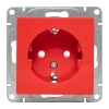 Механизм розетки EKF 2P+E 16А с защитными шторками Эпика красный