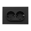 Двойная розетка EKF 2х2P+E 16А с рамкой Эпика черный