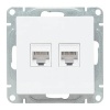 Механизм двойной компьютерной розетки EKF RJ45 кат.5 Эпика белый