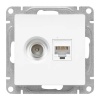 Механизм розетки EKF TV+RJ45 (cat5) Эпика белый