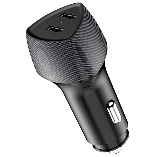 Автомобильное зарядное устройство с двумя портами Rexant USB-C PD + USB-C PD с LED индикацией 40W