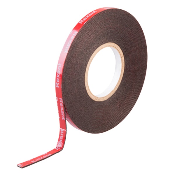 Лента Rexant клейкая двухсторонняя черная, на VHB акриловой основе, 6мм х 5м