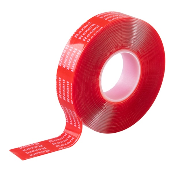 Лента Rexant клейкая двухсторонняя прозрачная, на VHB акриловой основе, 20мм х 5м