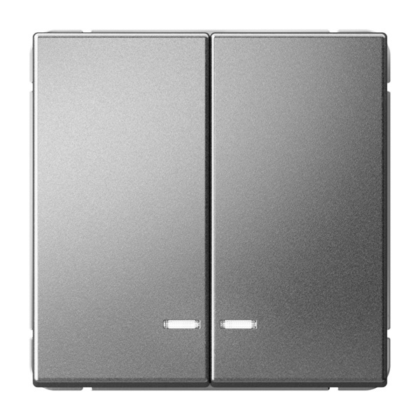 Двухклавишный выключатель с подсветкой SE ArtGallery 10А быстрозажимные клеммы сталь