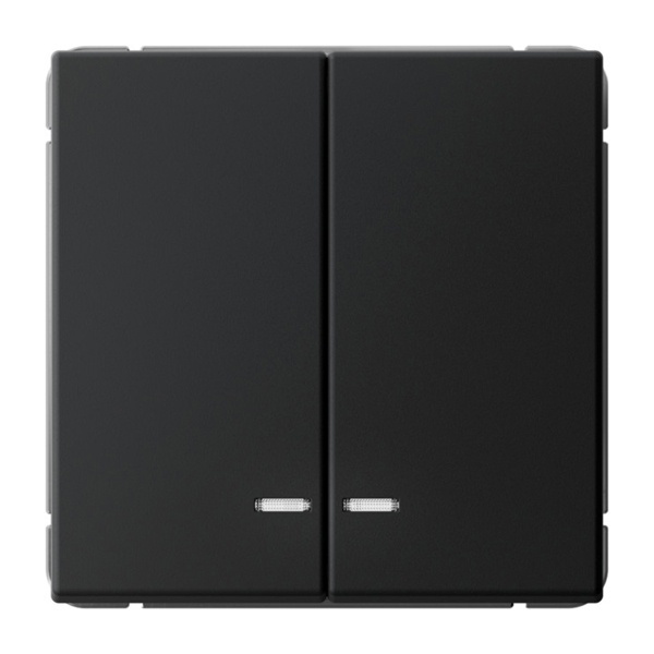 Двухклавишный выключатель с подсветкой SE ArtGallery 10А быстрозажимные клеммы карбон