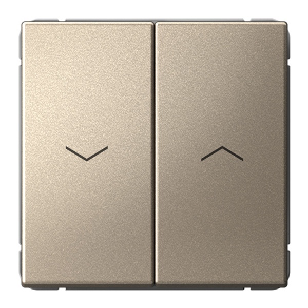 Двухклавишная кнопка без фиксации для жалюзи SE ArtGallery 10А быстрозажимные клеммы шампань