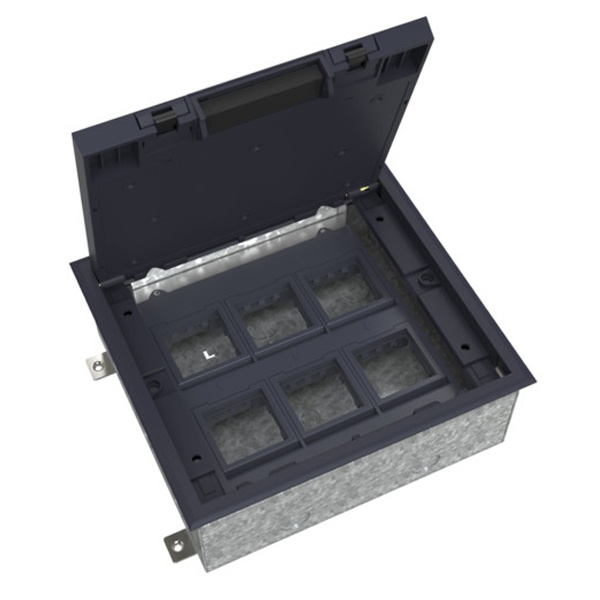 Люк SE MultiDesk MDK10 на 12 модулей для бетонных полов с монтажной коробкой IP40