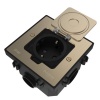 Лючок SE MultiDesk MDK21 с розеткой 2P+E и монтажной коробкой в бетонный пол никель IP44