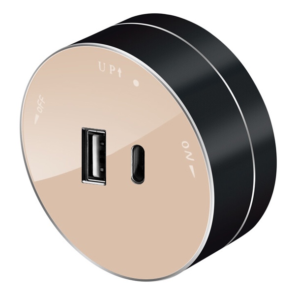 Розетка для зарядки SE MultiTrack 2хUSB (тип А+С) круглая 18Вт 5В 3А песочный