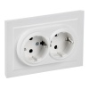 Розетка ИЭК BRITE 2х2P+E двойная Schuko 16А арктический белый в сборе (РС12-3-БрАБ)