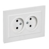 Розетка ИЭК BRITE 2х2P двойная 10А арктический белый в сборе (РС12-2-БрАБ)