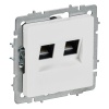 Розетка компьютерная двойная ИЭК BRITE RJ45 кат.6 арктический белый (РК11-2-БрАБ)