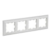 Рамка на 4 поста ИЭК BRITE пластик арктический белый/белый (РУ-4-БрАБ)