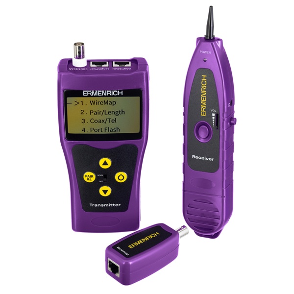 Кабельный тестер Ermenrich NetGeeks NP30, фиолетовый