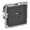 Зарядка высокоскоростная ИЭК BRITE USB A+C 45Вт графит (РЮ11-2-БрГ)