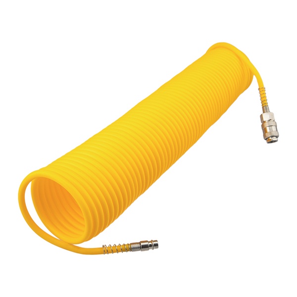 Шланг спиральный Kranz для компрессора, с быстросъемным соединением 15м