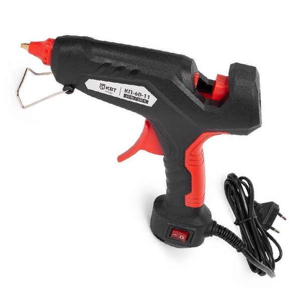 Пистолет клеевой КВТ 60 Вт с диаметром стержня 11 мм КП-60-11 Профи мощностью 60 Вт