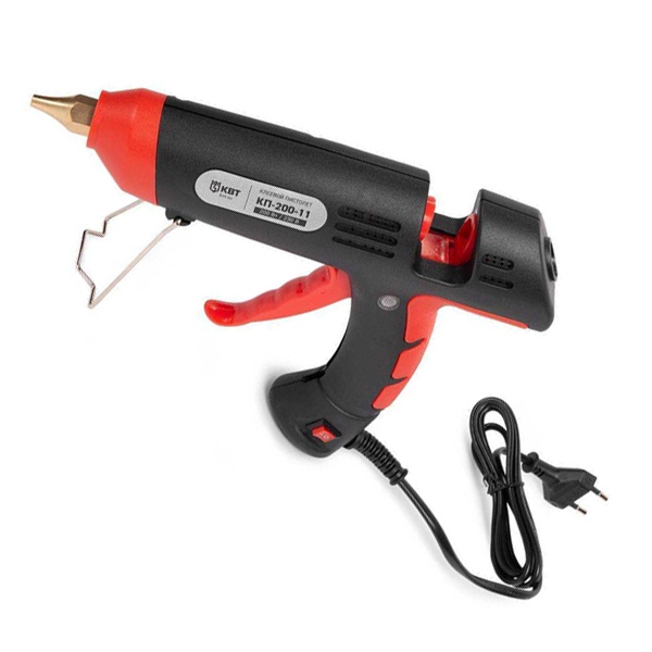 Пистолет клеевой КВТ 200 Вт с диаметром стержня 11 мм КП-200-11 Профи мощностью 200 Вт